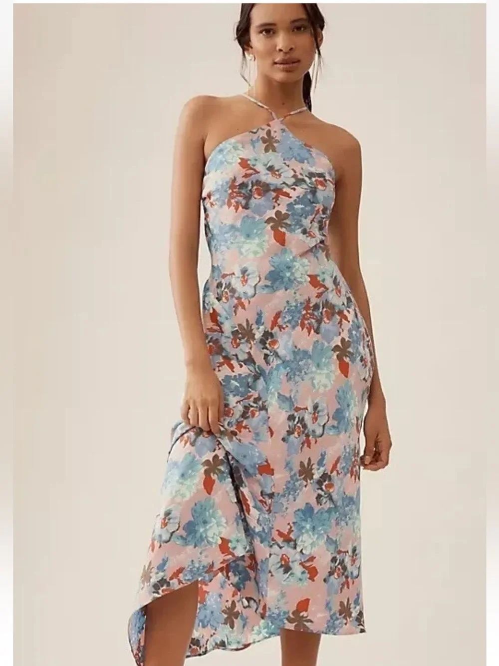 NWT By Anthropologie Halter Midi Slip Dress XL